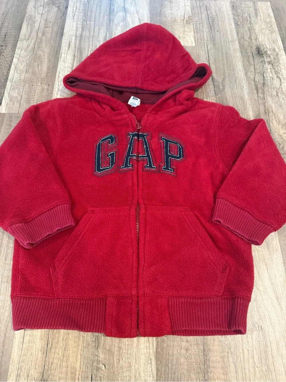 GAP Kids Red Fleece Zip-Up Hoodie
